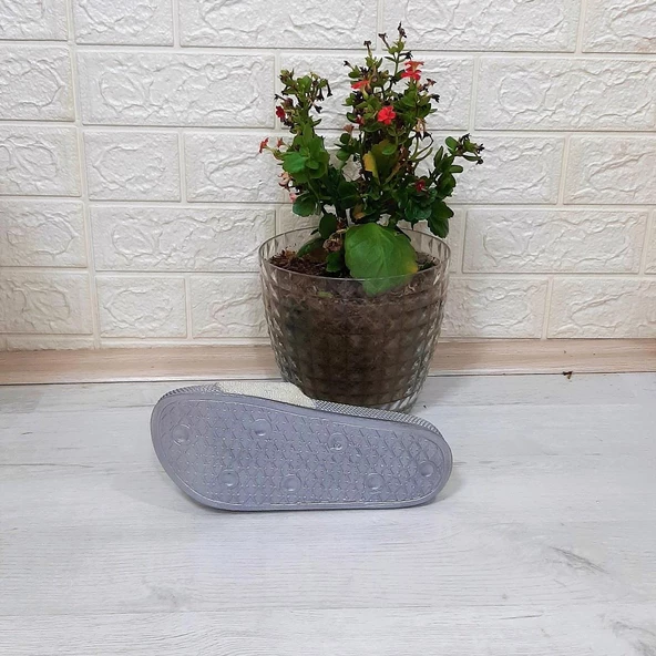 Pienn 20037 Beyaz Taşlı Günlük Bayan Terlik - Resim 9