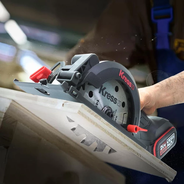 Kress Kue11 20Volt 4.0Ah. Li-İon 140Mm Çift Akülü Kömürsüz Profesyonel Çok Amaçlı Daire Testere - 10