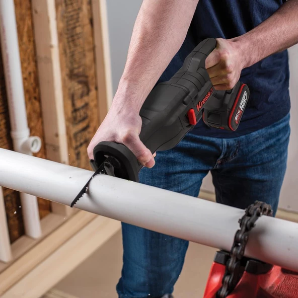 Kress Kue01 20Volt/4.0Ah Li-İon Çift Akülü Kömürsüz Profesyonel Tilki Kuyruğu Testere - 7