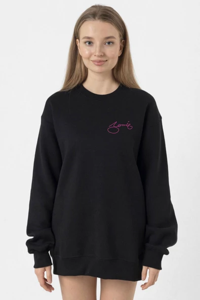 Blackpink Jennie Signature Siyah Kadın 2ip Sweatshirt