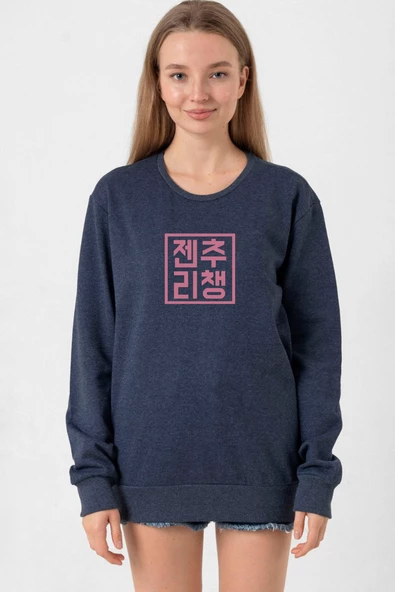 Blackpink JenChooLiChaeng Hangul İndigo Kadın 2ip Sweatshirt ürün görseli 1