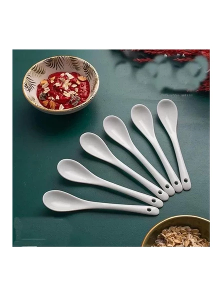 Mien M7438 Büyük Beyaz Porselen Kaşık 6'lı ürün görseli 1