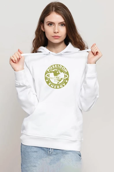Fallout Poseidon Energy Beyaz Kadın 3ip Kapşonlu Sweatshirt ürün görseli