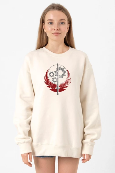 Fallout Worn Appalachian Brotherhood Ekru Kadın 2ip Sweatshirt ürün görseli
