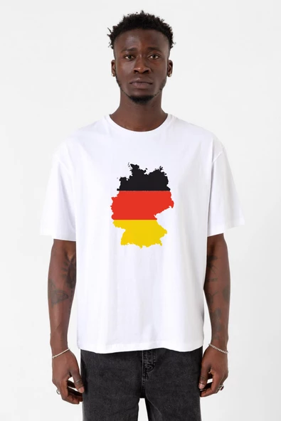 Euro 24 Germany Beyaz Erkek Oversize Tshirt