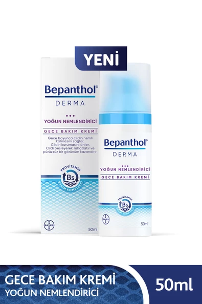 Derma Yoğun Nemlendirici Gece Bakım Kremi 50 ml Provitamin B5 Bakım Kompleksi