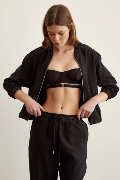 Likralı Eşofman Takımı Siyah - 3