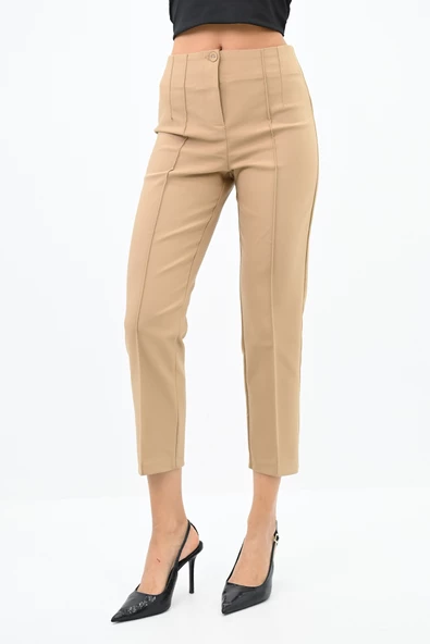 Kadın Yüksek Bel Flatolu Pantolon 6229-24 - 12