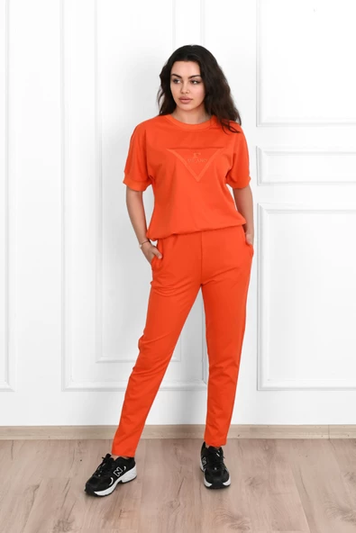 Kadın Kısa Kollu Yüksel Bel Eşofman Takımı 3716-23 - Resim 7