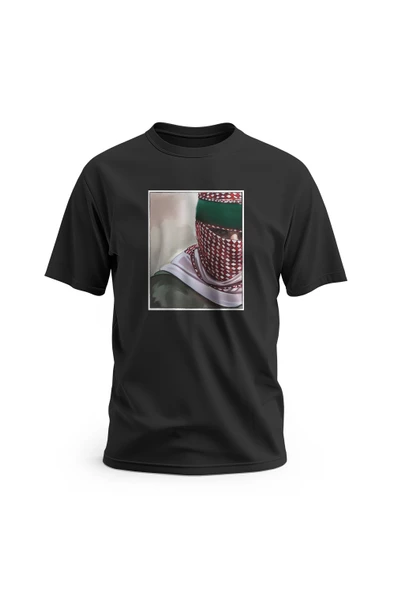 Kısa Kollu Filistin Maskeli Abo Obaida Dijital Baskılı Unisex S - 2XL T300018