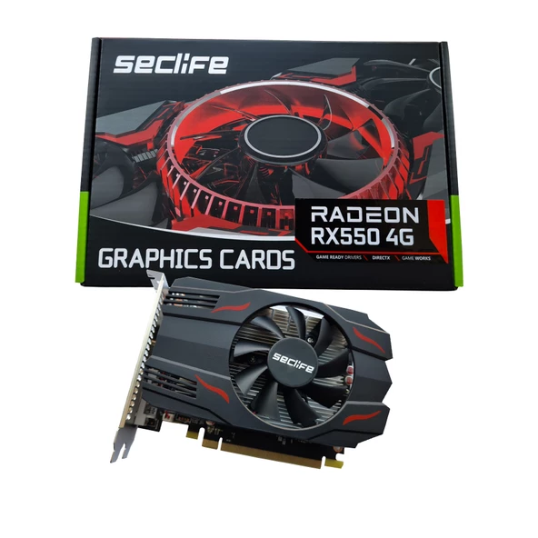 Seclıfe Ekran Kartı 4Gb Rx550 Gddr5 128Bıt Sıngle Fan Dvı/Hdmı/Dısplay Amd Radeon