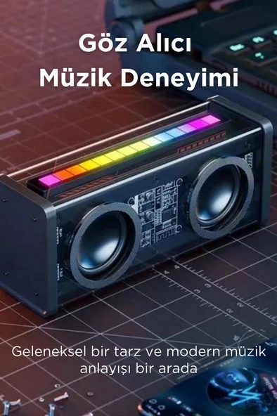 Bakeey Kablosuz Bluetooth Hoparlör RGB Işıklı Kablosuz Anfi Android Iphone Uyumlu - 9