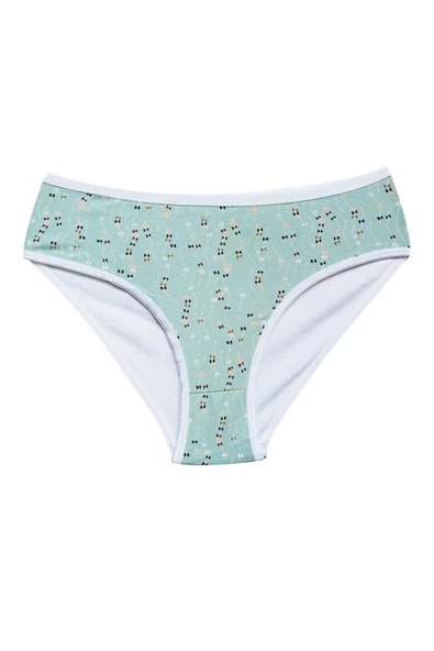 Pamuklu Geniş Kenarlı Likralı Desenli Bato Kadın Külot 3'lü Paket Set1 - 5