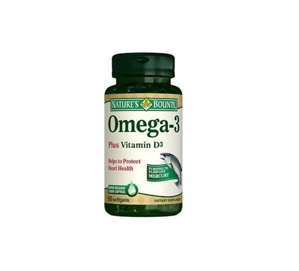 Nature's Bounty Omega-3 Plus Vitamin D3 60 Kapsül