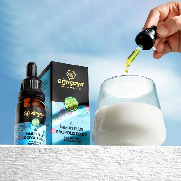 Eğriçayır İmmünplus Propolis Vitamin D3 ve Vitamin K2 Damla 20 ml - 2