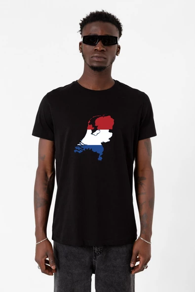 Euro 24 Netherlands Siyah Erkek Tshirt