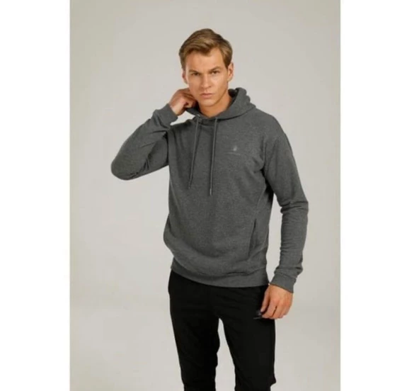 Lumberjack M-SN73 BASIC HOODIE PR GRİ Sweatshirt