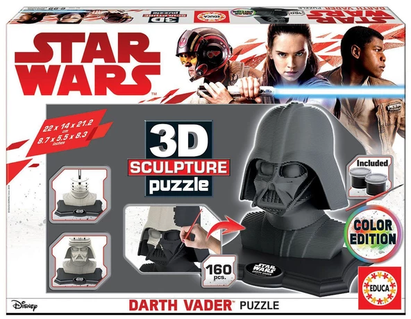 Star Wars Darth Vader 3D Heykel Puzzle Sculpture Pazıl 160 Parça - 1