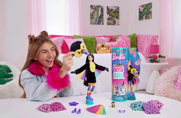 Barbie Cutie Reveal Bebekler Tropikal Orman Serisi - Tukan, 3 yaş ve üzeri, HKR00 - 2
