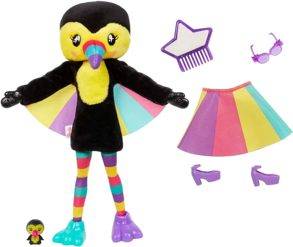 Barbie Cutie Reveal Bebekler Tropikal Orman Serisi - Tukan, 3 yaş ve üzeri, HKR00 - 5