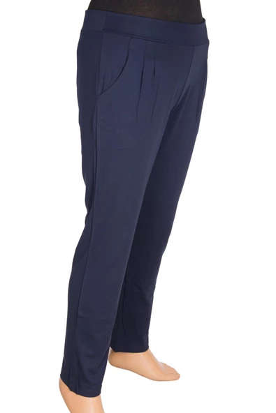 Barem Kadın Pensli Çelikli interlok Lacivert Pantolon - 2