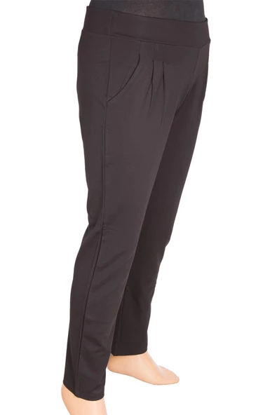 Barem Kadın Pensli Çelikli interlok Siyah Pantolon - 2