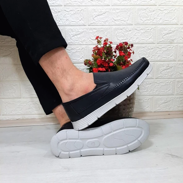 Fiyra fth01 Siyah-Beyaz Hakiki Deri Fuspetli Erkek Günlük Ayakkabı - 2