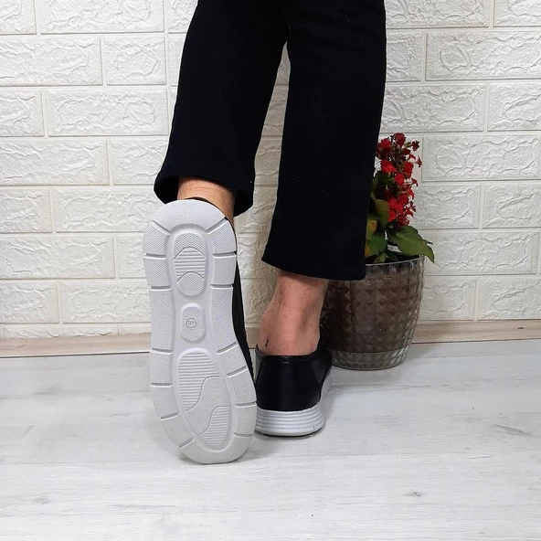 Fiyra fth01 Siyah-Beyaz Hakiki Deri Fuspetli Erkek Günlük Ayakkabı - 7