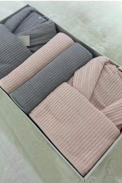 Nurpak Ekol 8 Parça Aile Bornoz Seti Kutulu - 4