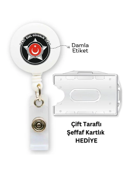 Özel Güvenlik Damla Etiket Yoyo Yaka Kartlığı Yatay Dikey Kart Koruyucu