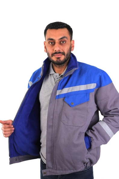 ESER - 7-7 Gabardin İçi Polarlı Robalı Mont - Mavi Gri - Resim 3