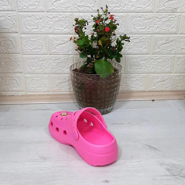 Sonimix 12901 Pembe Taşlı Kalın Tabanlı Bayan  Terlik - Resim 8