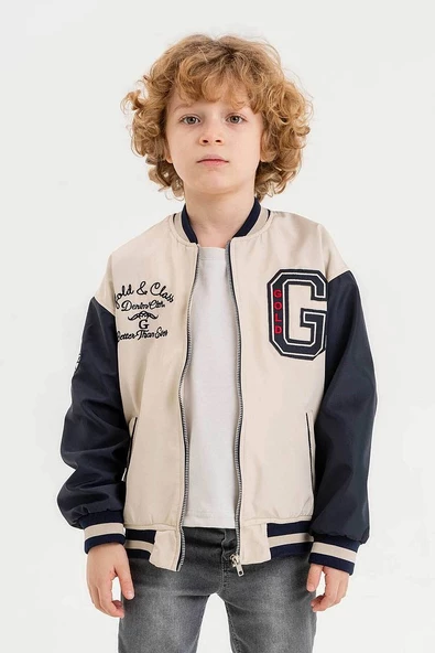 Çift Cepli Su Geçirmez Erkek Çocuk Kolej Ceket - 9