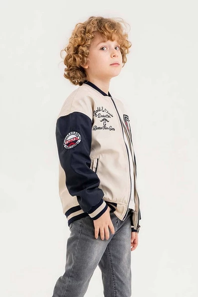 Çift Cepli Su Geçirmez Erkek Çocuk Kolej Ceket - 7