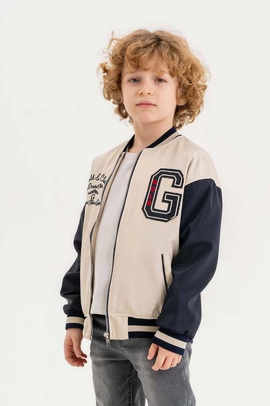 Çift Cepli Su Geçirmez Erkek Çocuk Kolej Ceket - 8