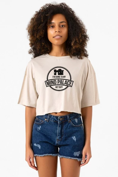 Sherlock Mind Palace Bej Kadın Crop Tshirt ürün görseli 1