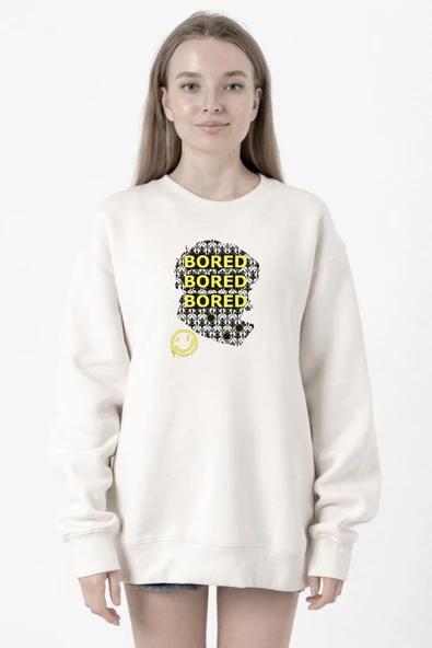 Sherlock Bored Beyaz Kadın 2ip Sweatshirt