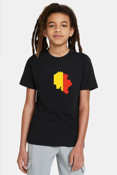 Euro 24 Belgium Siyah Çocuk Tshirt - 1