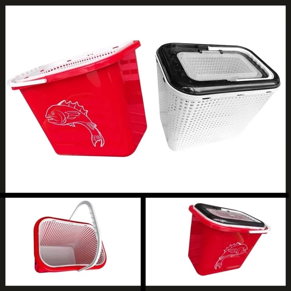 Uyguna-Yakala Fishack Süzgeçli Balıkçı Kovası 15 Lt Kırmızı Kod 179 ürün görseli