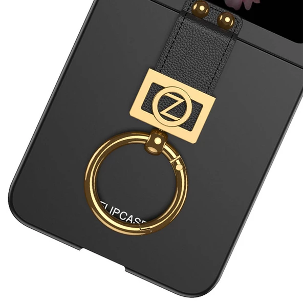 Vendas Samsung Galaxy Z Flip 6 Kılıf Zore Z Harfli Yüzüklü Kıpta Kapak - 9