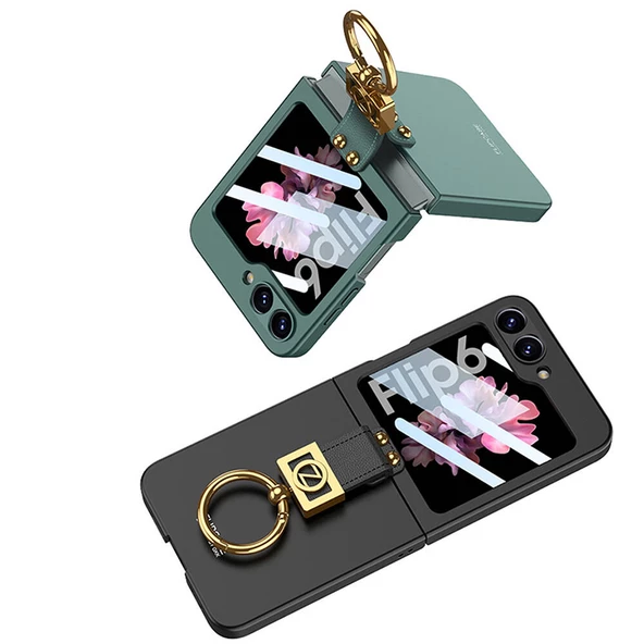 Vendas Samsung Galaxy Z Flip 6 Kılıf Zore Z Harfli Yüzüklü Kıpta Kapak - 12