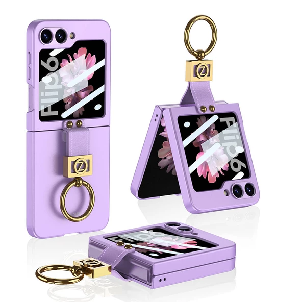 Vendas Samsung Galaxy Z Flip 6 Kılıf Zore Z Harfli Yüzüklü Kıpta Kapak - 2