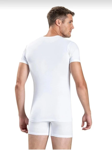 JİBER 213 ERKEK V YAKA YARIM KOL LİKRALI ATLET 6 ADET - Resim 5