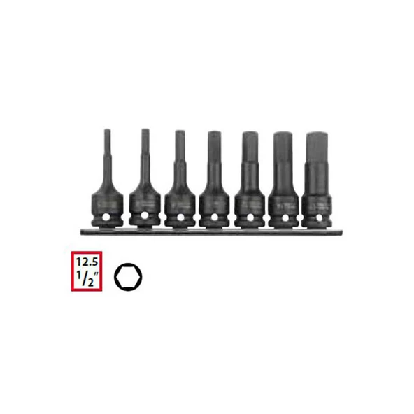 Ceta Form 1/2" Allen Uçlu Havalı Lokma Takımı 7 Parça-CETA C68-RH07
