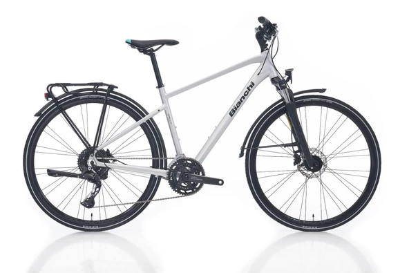 BIANCHI NEWTOURER CUES ERKEK ŞEHİR BİSİKLETİ 470H HD 28 JANT 20 VİTES ATD500 LIGHT GREY MATT GRAPHITE GLOSS