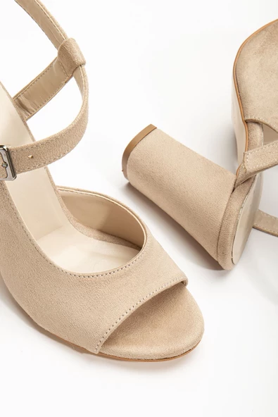 Lovisa Topuklu Krem Süet Kadın Ayakkabı - 4