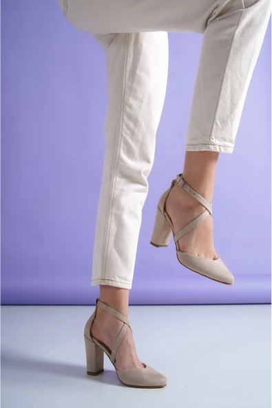 Evan Ten Süet Topuklu Kadın Ayakkabı - 4