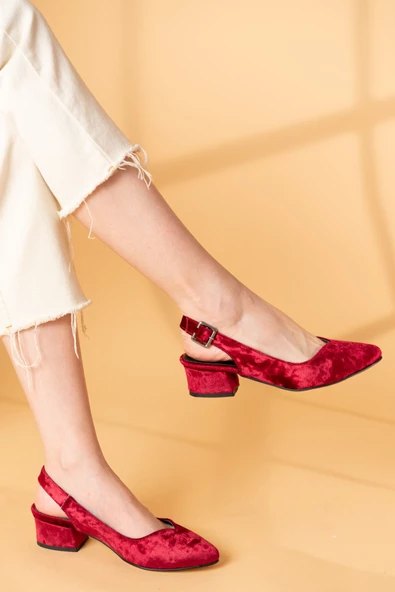 Valentina Bordo Kadife Topuklu Ayakkabı - Resim 2