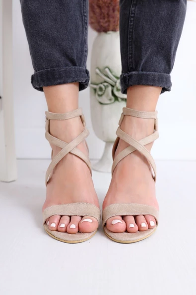 Ansley Topuklu Ten Süet Ayakkabı - Resim 3