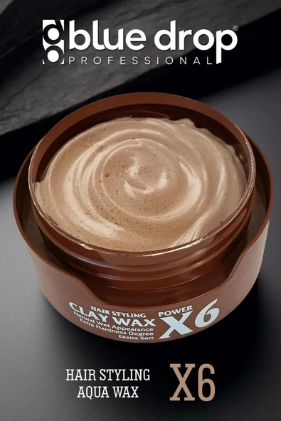 Blue Drop Clay Wax Hair Wax Power X6 Kahve 150 ml - 2